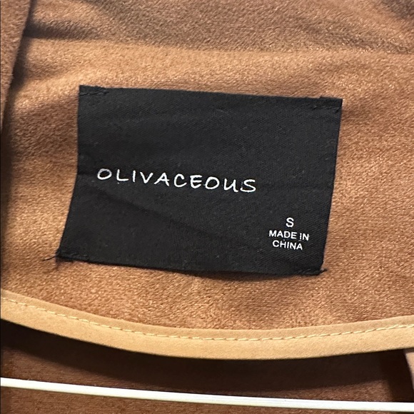 Oliviaceous Chestnut Brown Suede Moto Jacket - Picture 2 of 2